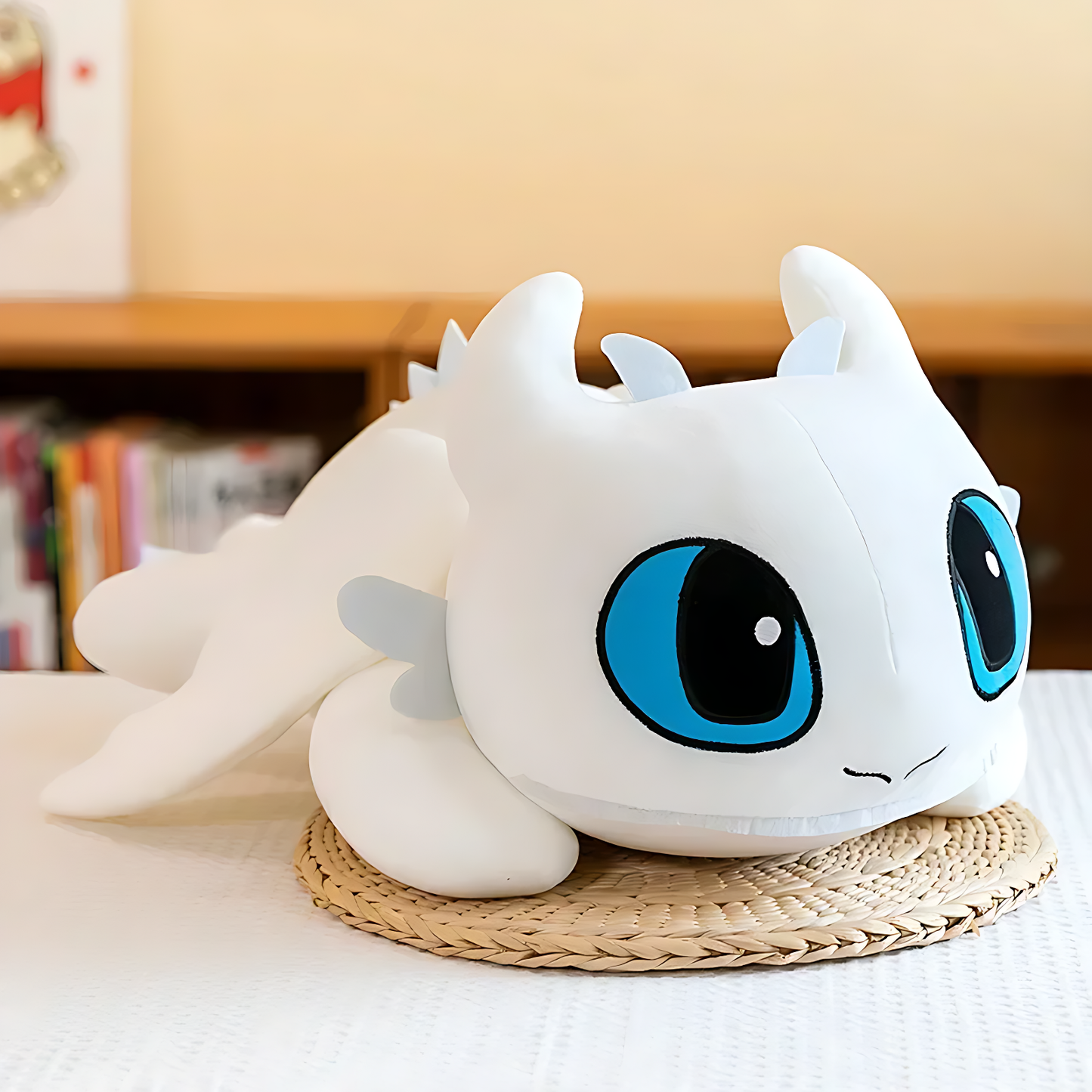 White Cuddly Drago Plush – Fantasy Stuffed Animal in Multiple Sizes